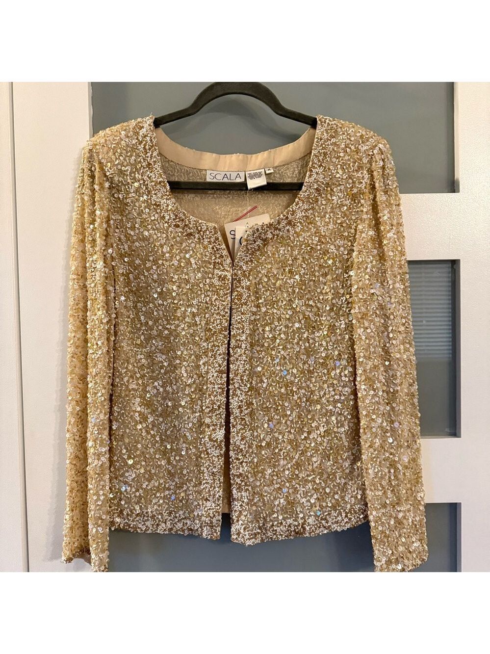 SCALA silk beaded jacket. NWT Size M